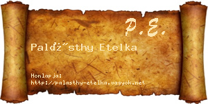 Palásthy Etelka névjegykártya